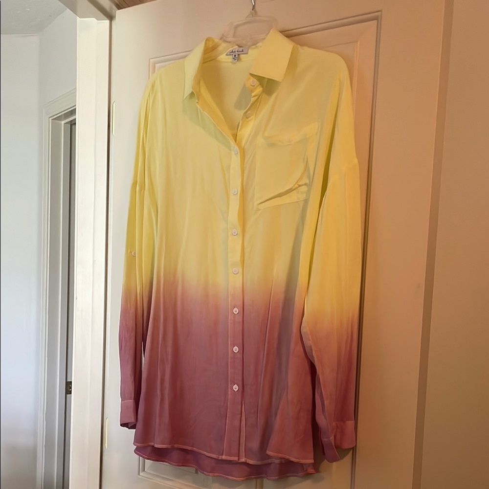 Vibrant Ombre Button-Up Shirt
